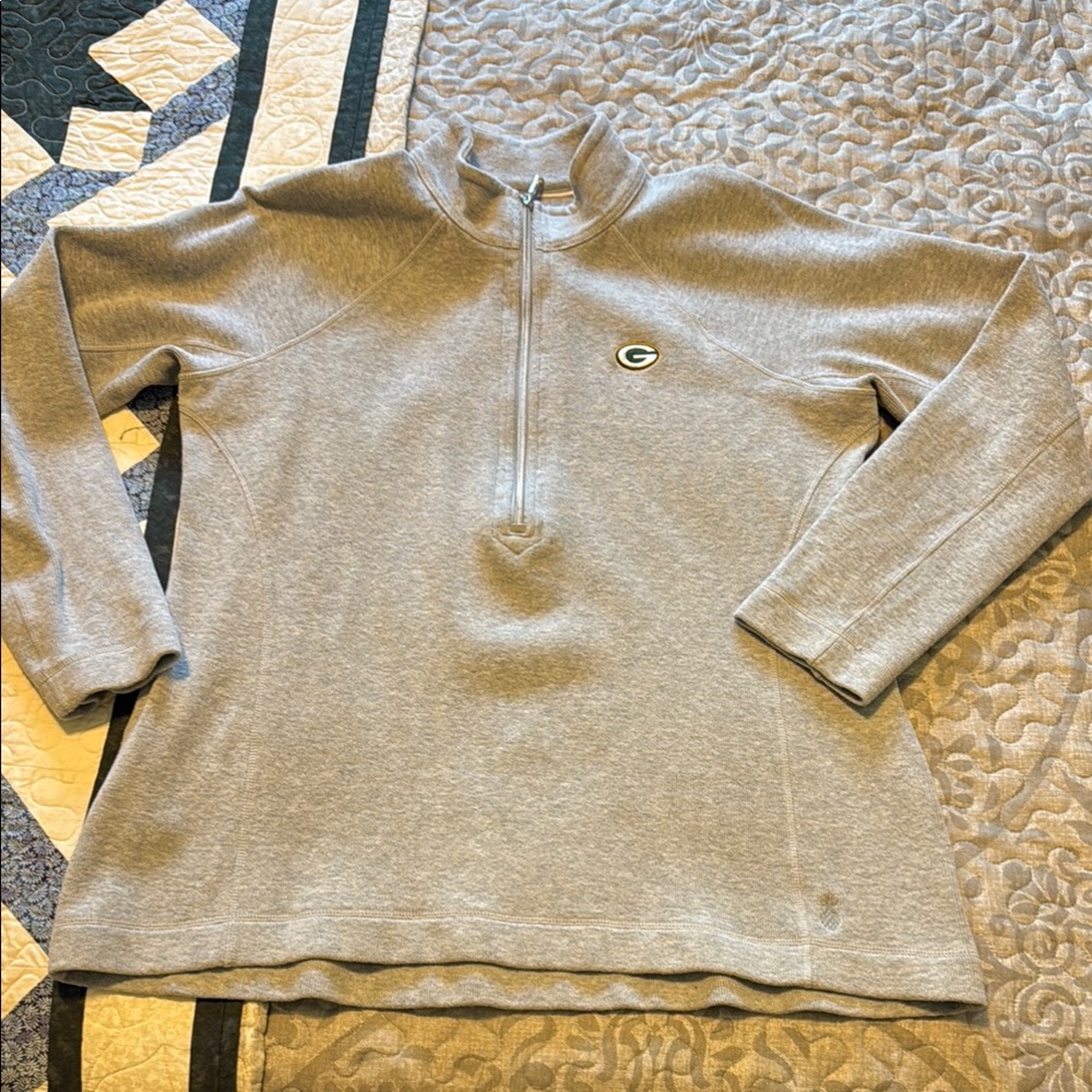 Green Bay Packers Tommy Bahama Gray Women's Quarter Zip Pullover NWOT